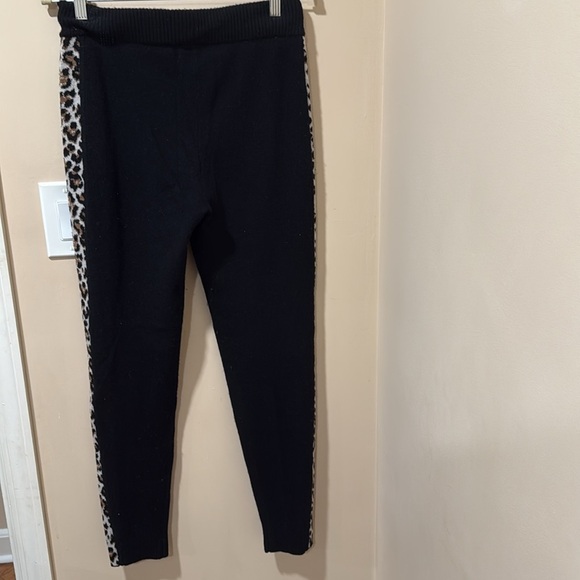 Leopard Print Black Joggers - Picture 2 of 3